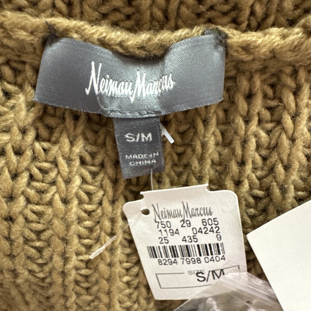 Neiman Marcus Wool Blend Poncho Turtleneck Sweater Womens Small Basic Oversized - Picture 6 of 9